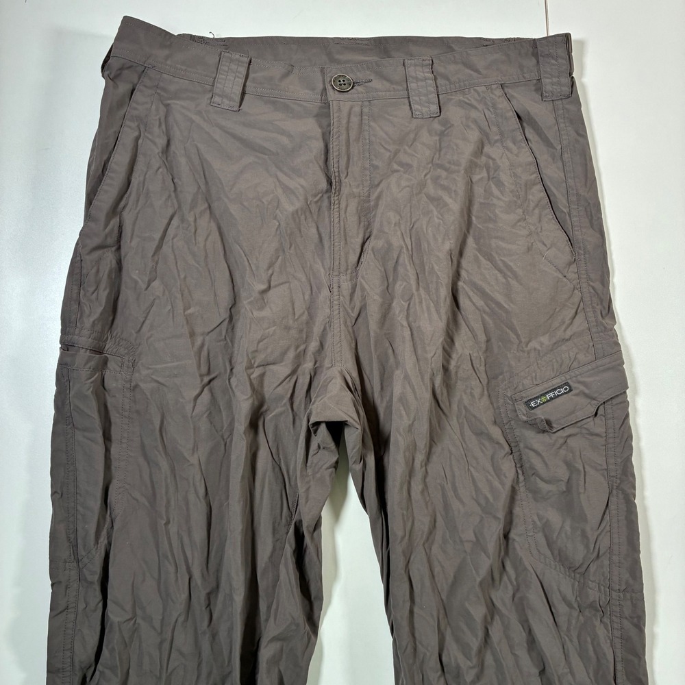 ExOfficio Cargo Hiking Cargo Pants 32x33 Gray Lightweight Nylon Travel Outdoor